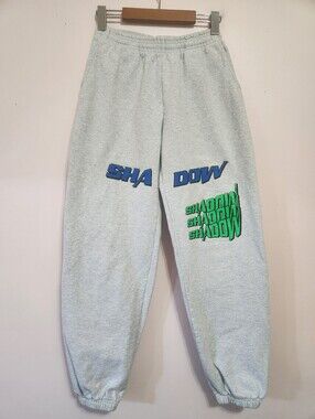 Shadow Hill USA Graphic Print Sweatpants Grey Blue Green Streetwear Joggers Sz S